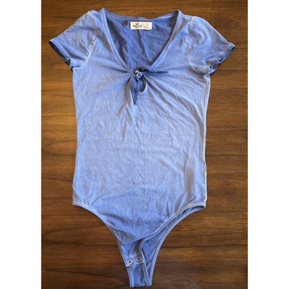 Hollister Blue Ombre Tie Front Bodysuit Sz S Bohemian Resort Vaca Baddiecore